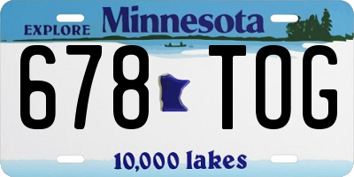 MN license plate 678TOG