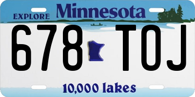 MN license plate 678TOJ