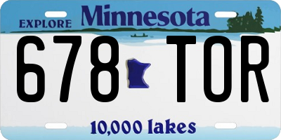 MN license plate 678TOR