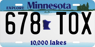 MN license plate 678TOX