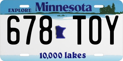 MN license plate 678TOY