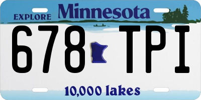 MN license plate 678TPI