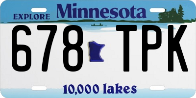 MN license plate 678TPK