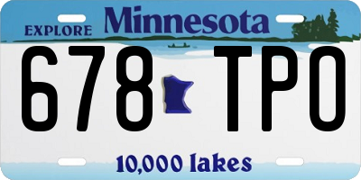 MN license plate 678TPO