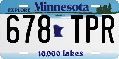 MN license plate 678TPR