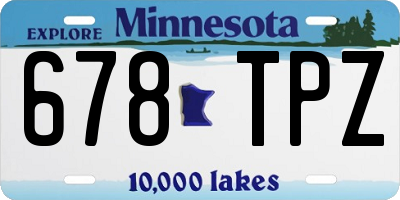 MN license plate 678TPZ