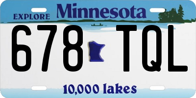 MN license plate 678TQL