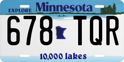 MN license plate 678TQR