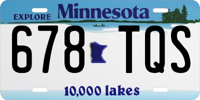 MN license plate 678TQS