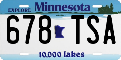 MN license plate 678TSA