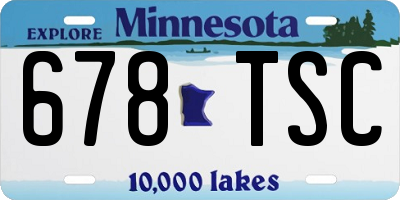 MN license plate 678TSC
