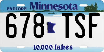 MN license plate 678TSF