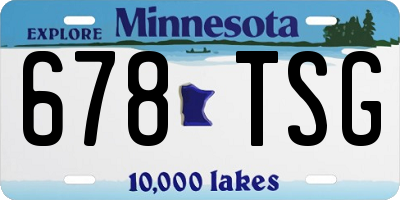MN license plate 678TSG