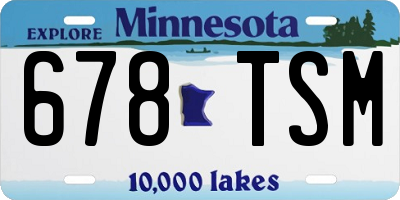 MN license plate 678TSM