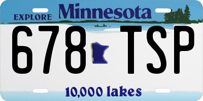 MN license plate 678TSP