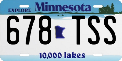 MN license plate 678TSS