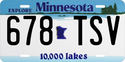 MN license plate 678TSV
