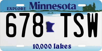 MN license plate 678TSW