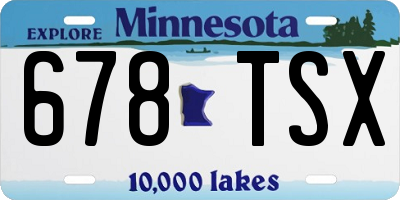 MN license plate 678TSX