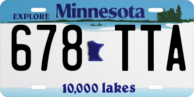 MN license plate 678TTA