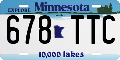 MN license plate 678TTC