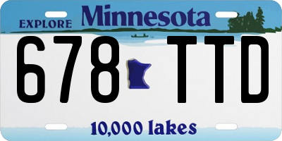 MN license plate 678TTD