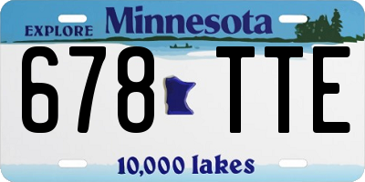 MN license plate 678TTE