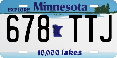 MN license plate 678TTJ