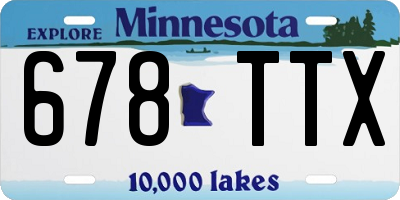 MN license plate 678TTX