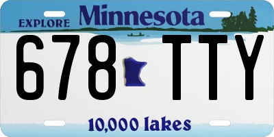 MN license plate 678TTY