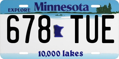 MN license plate 678TUE