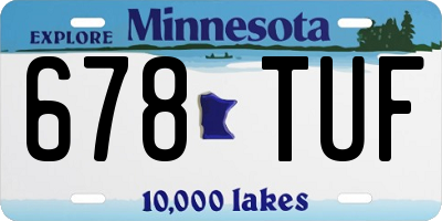 MN license plate 678TUF