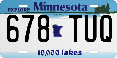 MN license plate 678TUQ