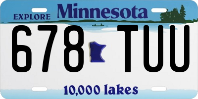 MN license plate 678TUU