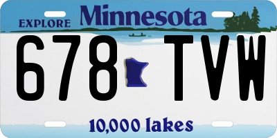 MN license plate 678TVW
