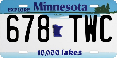 MN license plate 678TWC