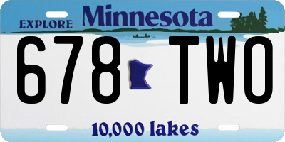 MN license plate 678TWO