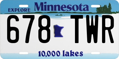 MN license plate 678TWR