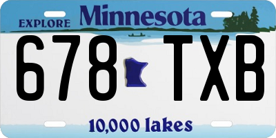 MN license plate 678TXB