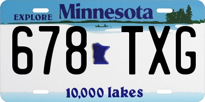 MN license plate 678TXG