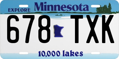 MN license plate 678TXK