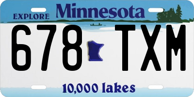 MN license plate 678TXM
