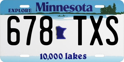 MN license plate 678TXS