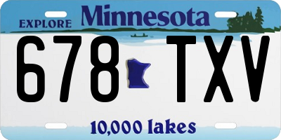 MN license plate 678TXV
