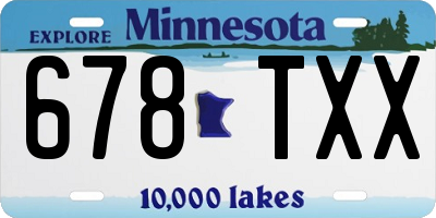 MN license plate 678TXX