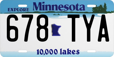 MN license plate 678TYA