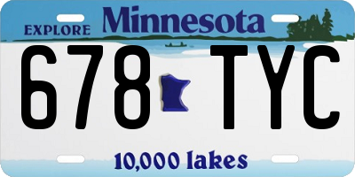 MN license plate 678TYC