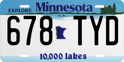MN license plate 678TYD