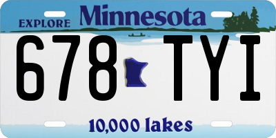 MN license plate 678TYI