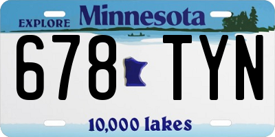 MN license plate 678TYN